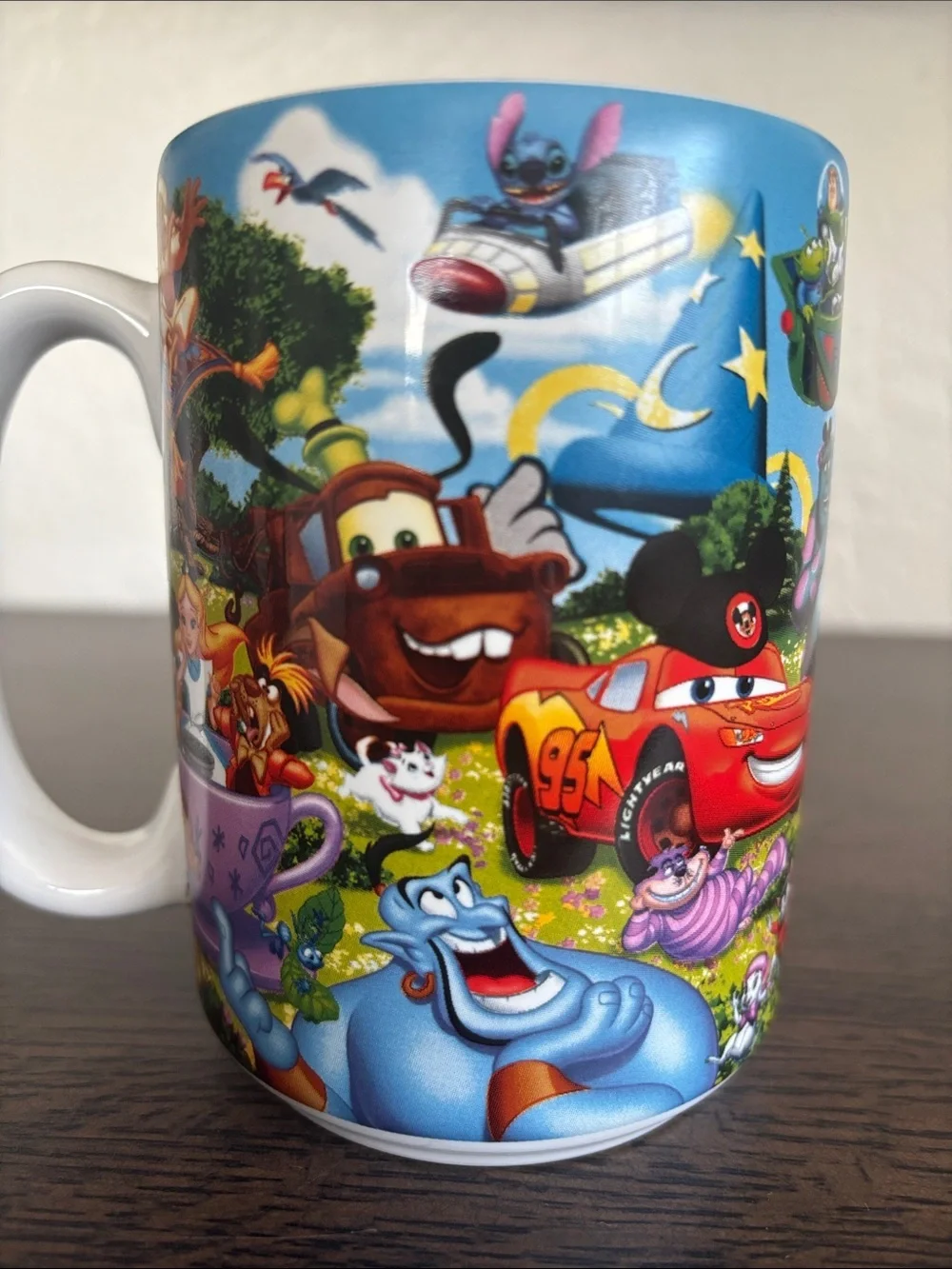 Disney Parks White Ceramic Fathers Day Mug with Castle Characters and Logo